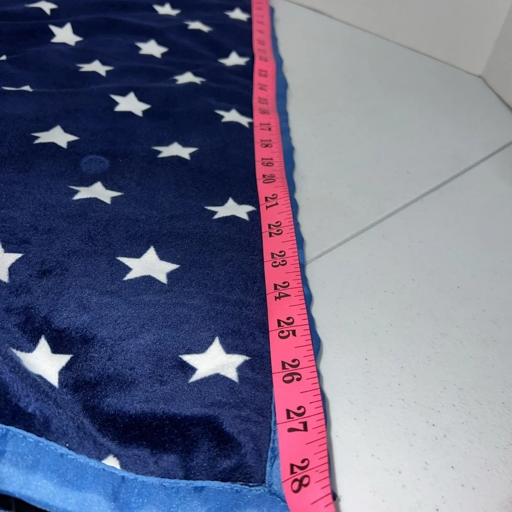Cloud Island Puppy Dog Baby Large Blanket Lovey Navy Blue White Stars 28